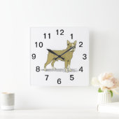 gestileerde Franse Bulldog C Vierkante Klok (Huis)