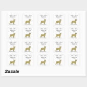  gestileerde Franse Bulldog C Vierkante Sticker (Vel)