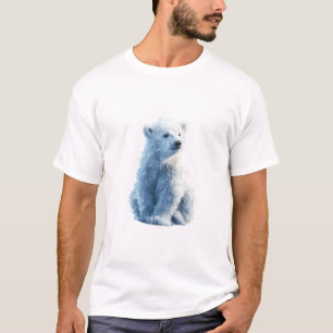 Gestileerde Frosty Ijsbeerwelp Mannen T-shirt