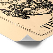 Gestileerde gegraveerde zon overvloedig fruit De V Poster (Hoek)