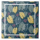 Gestileerde gele en salie-groene tropische bladere tegeltje (Voorkant)