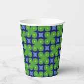 Gestileerde Geometrische Vierbladige Klavers op bl Papieren Bekers (Links)