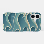 Gestileerde golf vintage motief iPhone 16 hoesje (Achterkant horizontaal)