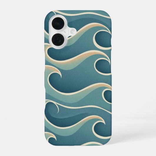 Gestileerde golf vintage motief iPhone 16 hoesje (Achterkant)
