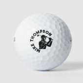 Gestileerde golfspeler met zijn naam golfballen (Voorkant)