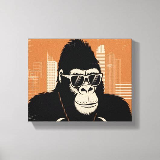 Gestileerde gorilla canvas afdruk (Voorkant)