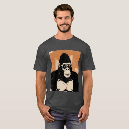 Gestileerde gorilla t-shirt (Voorkant volledig)