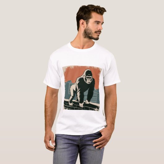 Gestileerde gorilla t-shirt (Voorkant volledig)