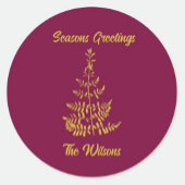 Gestileerde gouden kerstboomvakantie ronde sticker