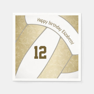 gestileerde gouden volleybalsport voor meisjes servet