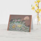 Gestileerde goudvis, hond en kikker kaart (Gele Bloem)