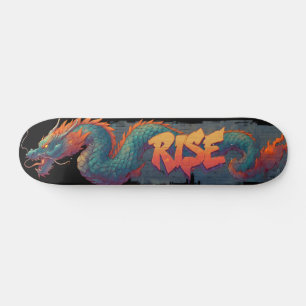 Gestileerde Graffiti Dragon Muurschildering met Bo Persoonlijk Skateboard