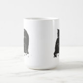 Gestileerde Grijze Kat en Pootafdrukken Shirt met Koffiemok (Center)