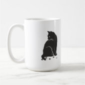 Gestileerde Grijze Kat en Pootafdrukken Shirt met Koffiemok (Links)
