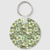 Gestileerde groene bloemen sleutelhanger (Voorkant)