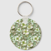 Gestileerde groene bloemen sleutelhanger (Achterkant)