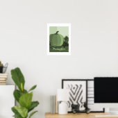 Gestileerde Groene Pompoen Keuken Herfst Seizoen Poster (Thuiskantoor)