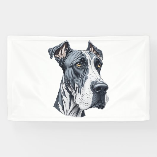 Gestileerde Grote Deen Hoofd Spandoek (Horizontaal)