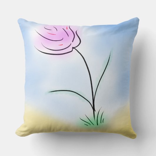 Gestileerde Happy Flower op een warme zonnige dag Kussen (Voorkant)