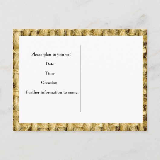 Gestileerde Hen en Chick Burlap slaan de datum op Aankondigingskaart (Achterkant)