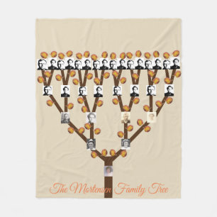 Gestileerde Herfst Leaf Photo Family Tree Fleece Deken