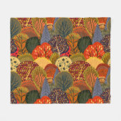 Gestileerde herfstbomen, helder bospatroon. fleece deken (Voorkant (Horizontaal))