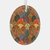 Gestileerde herfstbomen, helder bospatroon. glas ornament (Voorkant Rechts)