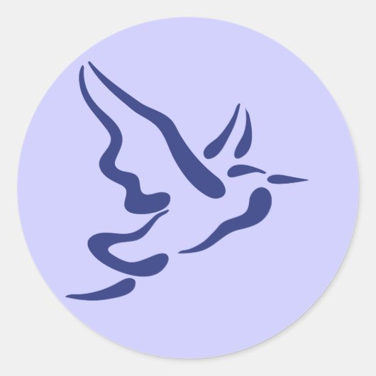 Gestileerde Heron in vlucht Ronde Sticker (Voorkant)