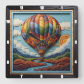 Gestileerde hete luchtballon riviervallei vierkante klok (Voorkant)