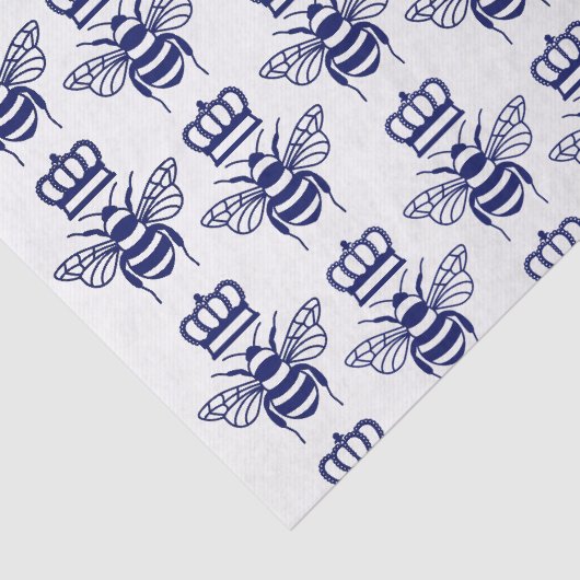 gestileerde hommels met kroon - Blauw Tissuepapier (Detail)