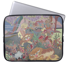 Gestileerde honden spelen in de tuin laptop sleeve