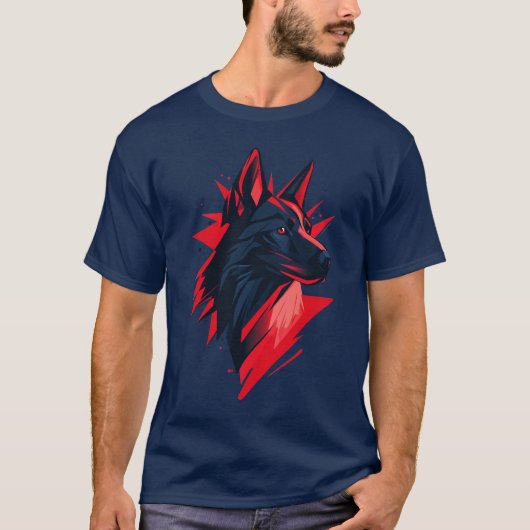 Gestileerde Hondenkop T-shirt (Voorkant)