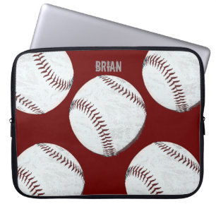 gestileerde honkbalballen op rood laptop sleeve