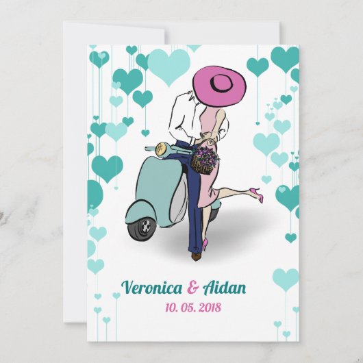 gestileerde huwelijksuitnodiging kaart (Voorkant)