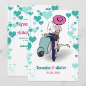 gestileerde huwelijksuitnodiging kaart (Voorkant / Achterkant)