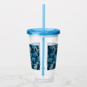 Gestileerde Hydrangea bloemmotief - Elegant Blauw Acryl Drinkbeker (Rechts)