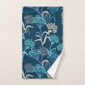 Gestileerde Hydrangea bloemmotief - Elegant Blauw Bad Handdoek (Handdoek)