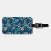 Gestileerde Hydrangea bloemmotief - Elegant Blauw Bagagelabel (Voorkant horizontaal)