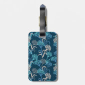 Gestileerde Hydrangea bloemmotief - Elegant Blauw Bagagelabel (Achterkant verticaal)