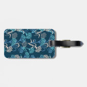 Gestileerde Hydrangea bloemmotief - Elegant Blauw Bagagelabel (Achterkant horizontaal)