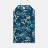 Gestileerde Hydrangea bloemmotief - Elegant Blauw Cadeaulabel (Voorkant)