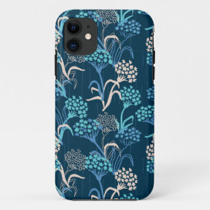 Gestileerde Hydrangea bloemmotief - Elegant Blauw Case-Mate iPhone Case