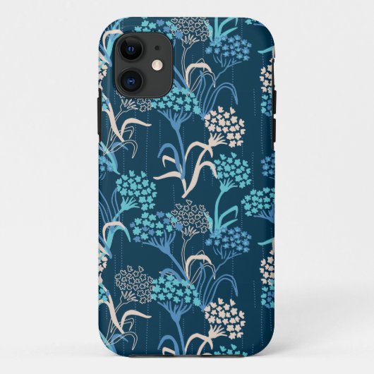 Gestileerde Hydrangea bloemmotief - Elegant Blauw Case-Mate iPhone Case (Achterkant)