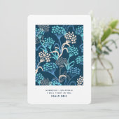 Gestileerde Hydrangea bloemmotief - Elegant Blauw Feestdagenkaart (Staand voorkant)