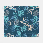 Gestileerde Hydrangea bloemmotief - Elegant Blauw Fleece Deken (Voorkant (Horizontaal))