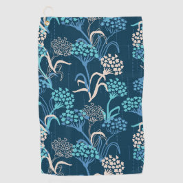 Gestileerde Hydrangea bloemmotief - Elegant Blauw Golfhanddoek