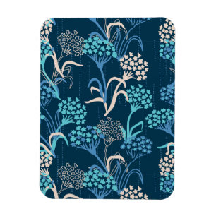Gestileerde Hydrangea bloemmotief - Elegant Blauw Magneet