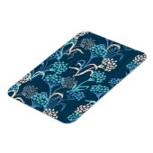 Gestileerde Hydrangea bloemmotief - Elegant Blauw Magneet (Linkerzijde)