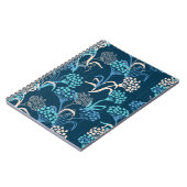 Gestileerde Hydrangea bloemmotief - Elegant Blauw Notitieboek (Linkerzijde)