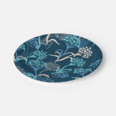 Gestileerde Hydrangea bloemmotief - Elegant Blauw Papieren Bordje (Gekanteld)